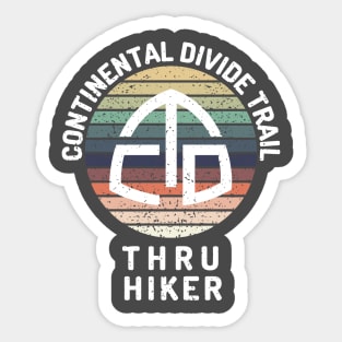 Continental Divide Trail Thru Hiker Sunset all white Sticker